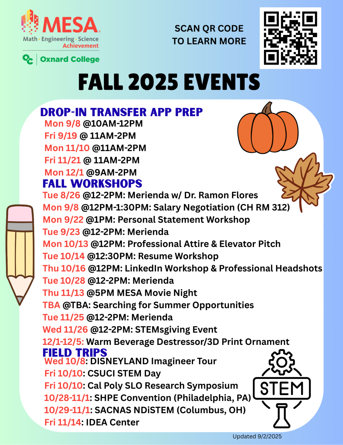 MESA Fall Activities