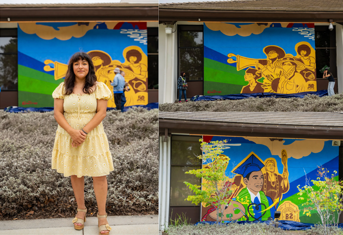 Elisa Torres and her mural.