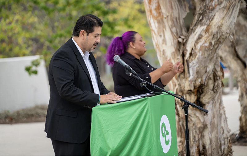 President Roberto Gonzalez speaking at the 50th Anniversary Mural Unveiling.