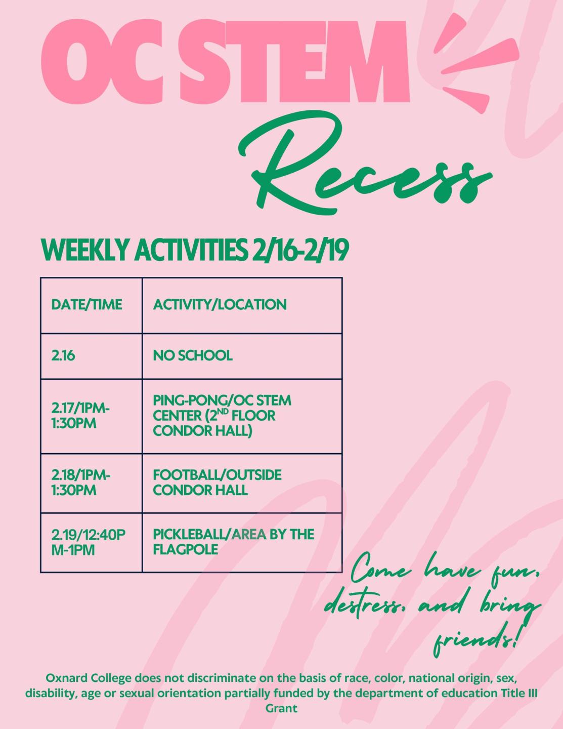 Week 6 Recess
