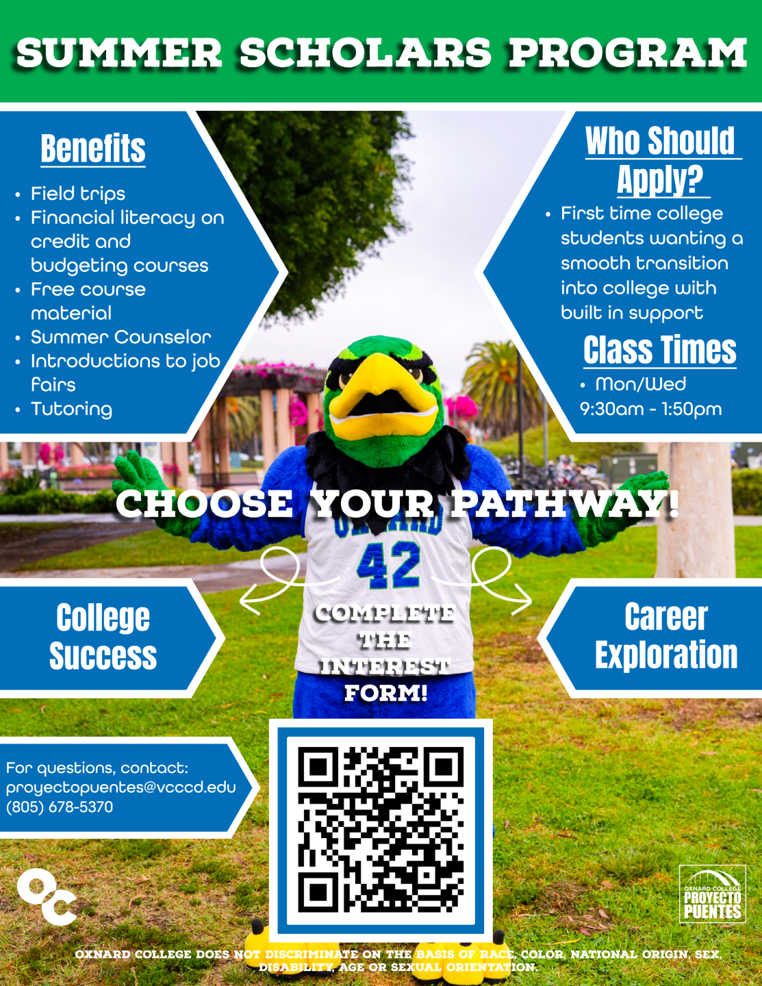 Choose your pathway! Summer Scholars Program, complete the interest form.