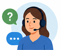 A woman wearing a headset