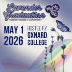 Lavender Graduation graphic for Community Colleges of Ventur