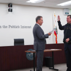 Chancellor MacLennan swearing in new Chief of Police Robert 