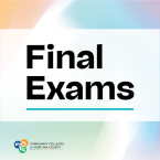Colorful Background with text &quot;Final Exams&quot; 