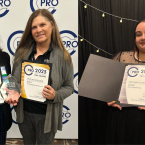 Left: Vanessa Stotler and Janeene Nagaoka holding two CCPRO 