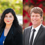 Left, Board Chair Gabriela Torres; right, Vice Chair Joshua 