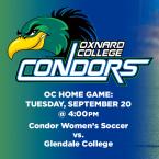 OC Women’s Soccer (Home Game) vs. Glendale College