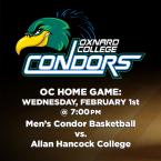 OC Men’s Basketball (Home Game) vs. Allan Hancock College