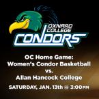 OC Women’s Basketball (Home Game) vs. Allan Hancock College