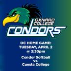 Women’s Softball: OC Condors (Home Game) vs. Cuesta College