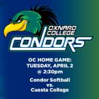 Women’s Softball: OC Condors (Home Game) vs. Cuesta College 