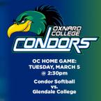 Women’s Softball: OC Condors (Home Game) vs. Glendale College 