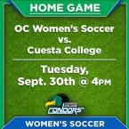 OC Women’s Soccer (Home Game) vs. Cuesta College
