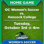 OC Women’s Soccer (Home Game) vs. Hancock College