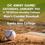 Men’s Baseball: OC Condors (Away Game) vs. Santa Ana College