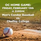Men’s Baseball: OC Condors (Home Game) vs. Chaffey College