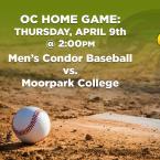Men’s Baseball: OC Condors (Home Game) vs. Moorpark College