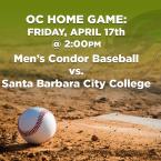 Men’s Baseball: OC Condors (Home Game) vs. Santa Barbara City College