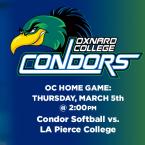  Women’s Softball: OC Condors (Home Game) vs. L.A. Pierce College 