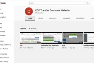 YouTube screenshot of CCC Transfer Counselor Webpage