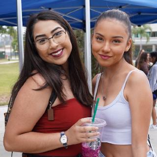 2 female student smiling