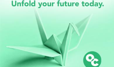 Take flight! Unfold your future today. Open Registration. OC logo. 