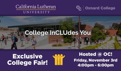 Cal Lutheran’s “College InCLUdes You” College Fair — Open to ALL