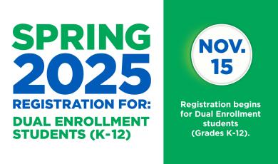 November 15: Spring 2025 Dual Enrollment Registration Begins
