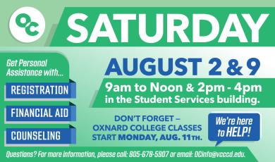 Join us for OC Saturday on August 2nd & 9th