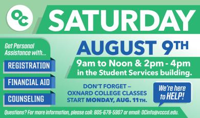 Join us for OC Saturday on August 9th