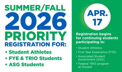 April 17: Summer/Fall 2026 Priority Registration (Phase II Begins)