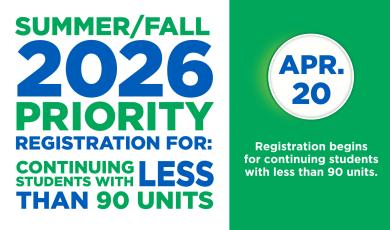 April 20: Summer/Fall 2026 Priority Registration (Phase III Begins)