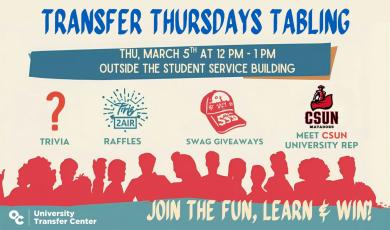 Transfer Thursdays Tabling Event!