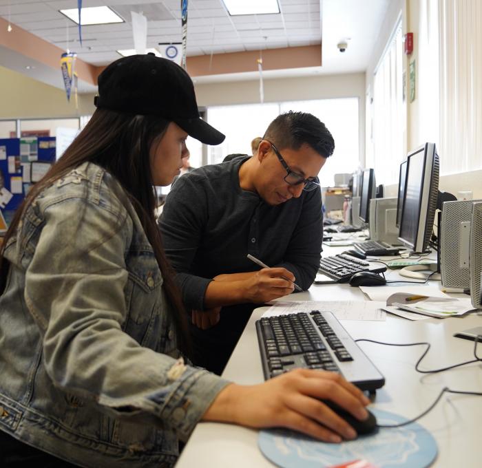 Photo of students studying
