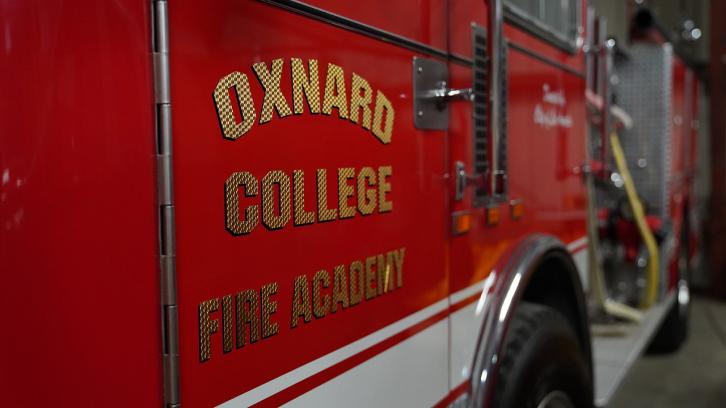 exterior of Oxnard College Fire Truck with logo