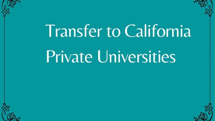 Transfer to California Private Universities
