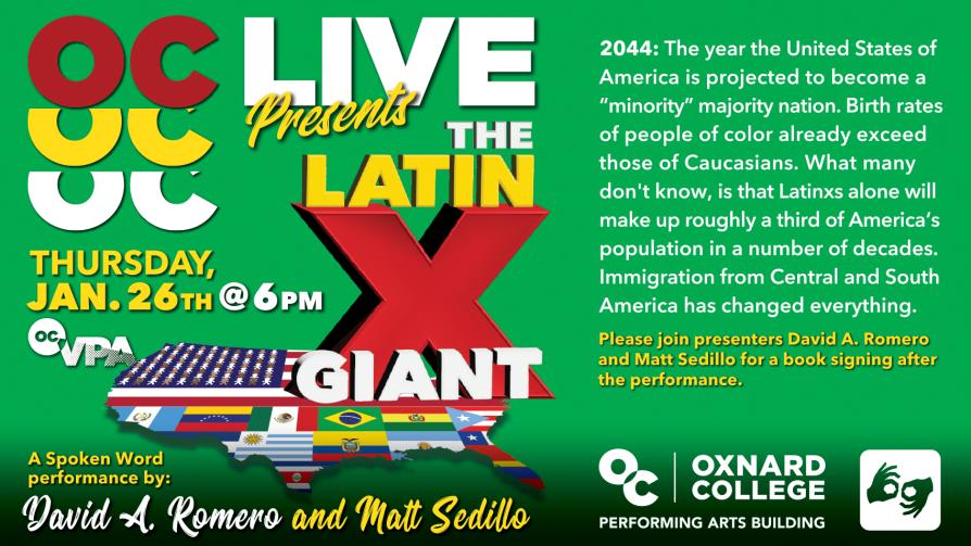 “The Latinx Giant” A spoken word presentation with David A. Romero and Matt Sedillo