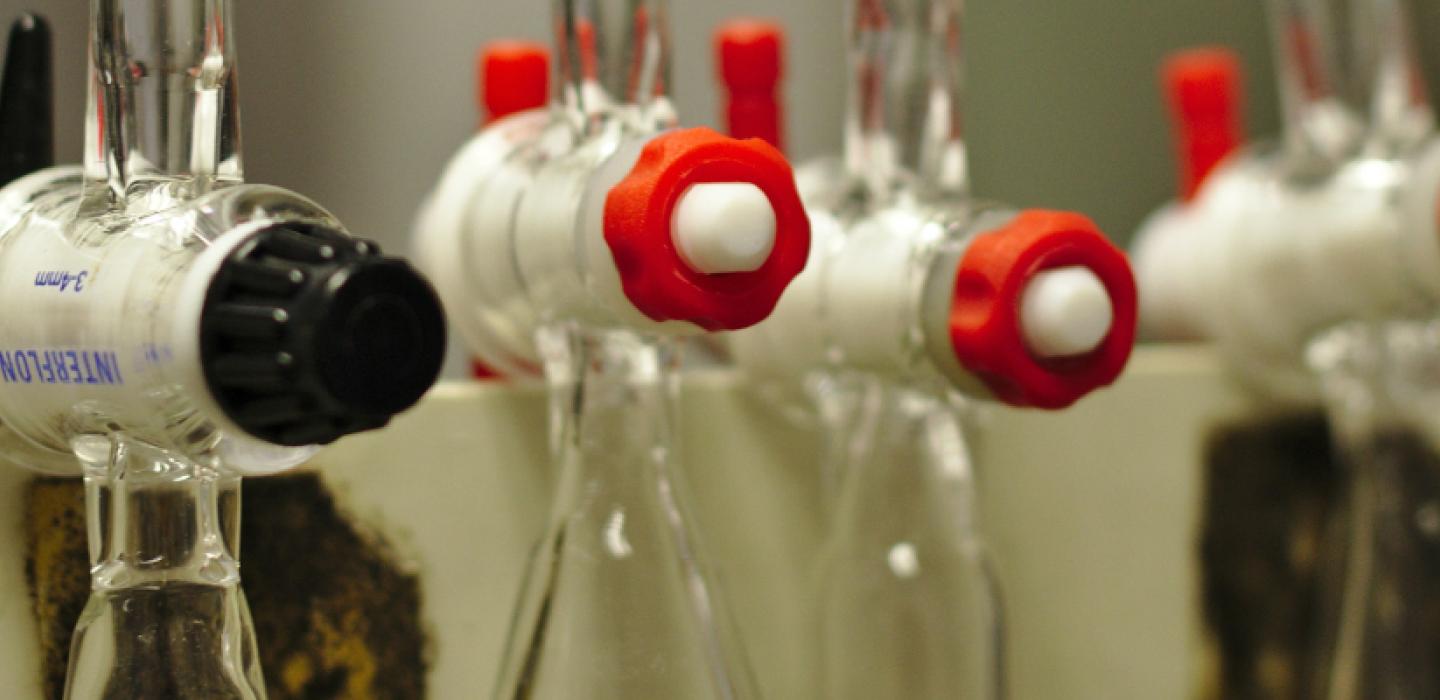 close up of chemistry equipment