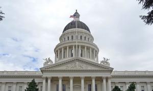 Front view of the California Capitol building in Sacramento.