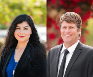 Left, Board Chair Gabriela Torres; right, Vice Chair Joshua 