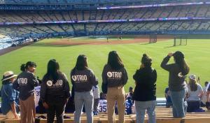 Last week, our Upward Bound program enjoyed their visit to Dodger Stadium where they were even featured up on the scoreboard’s big screen!